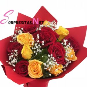 bouquet "pasión y oro"