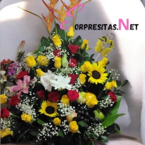 cesta frutal "resplandor tropical"